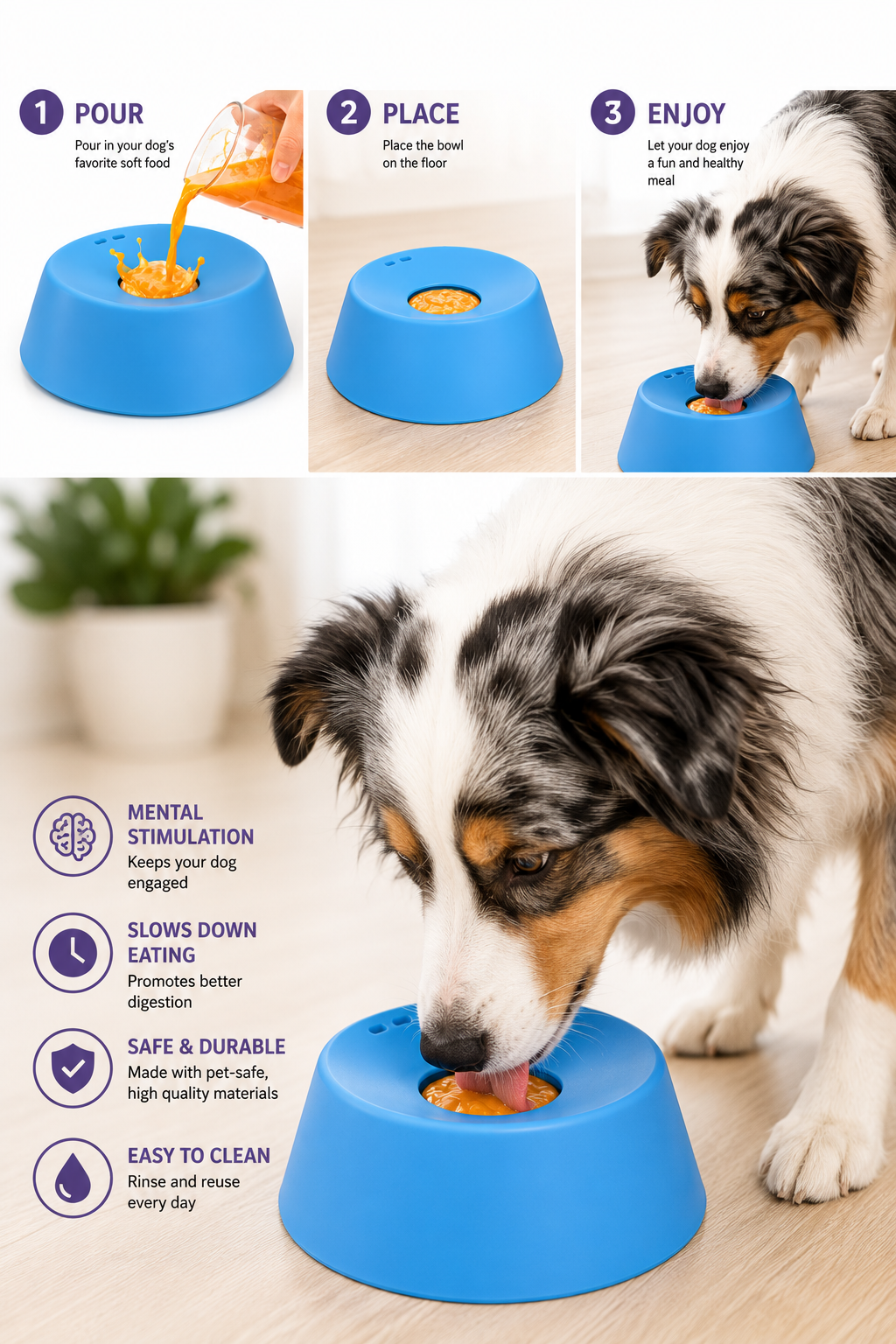Calming Lick Bowl For Dogs & Cats